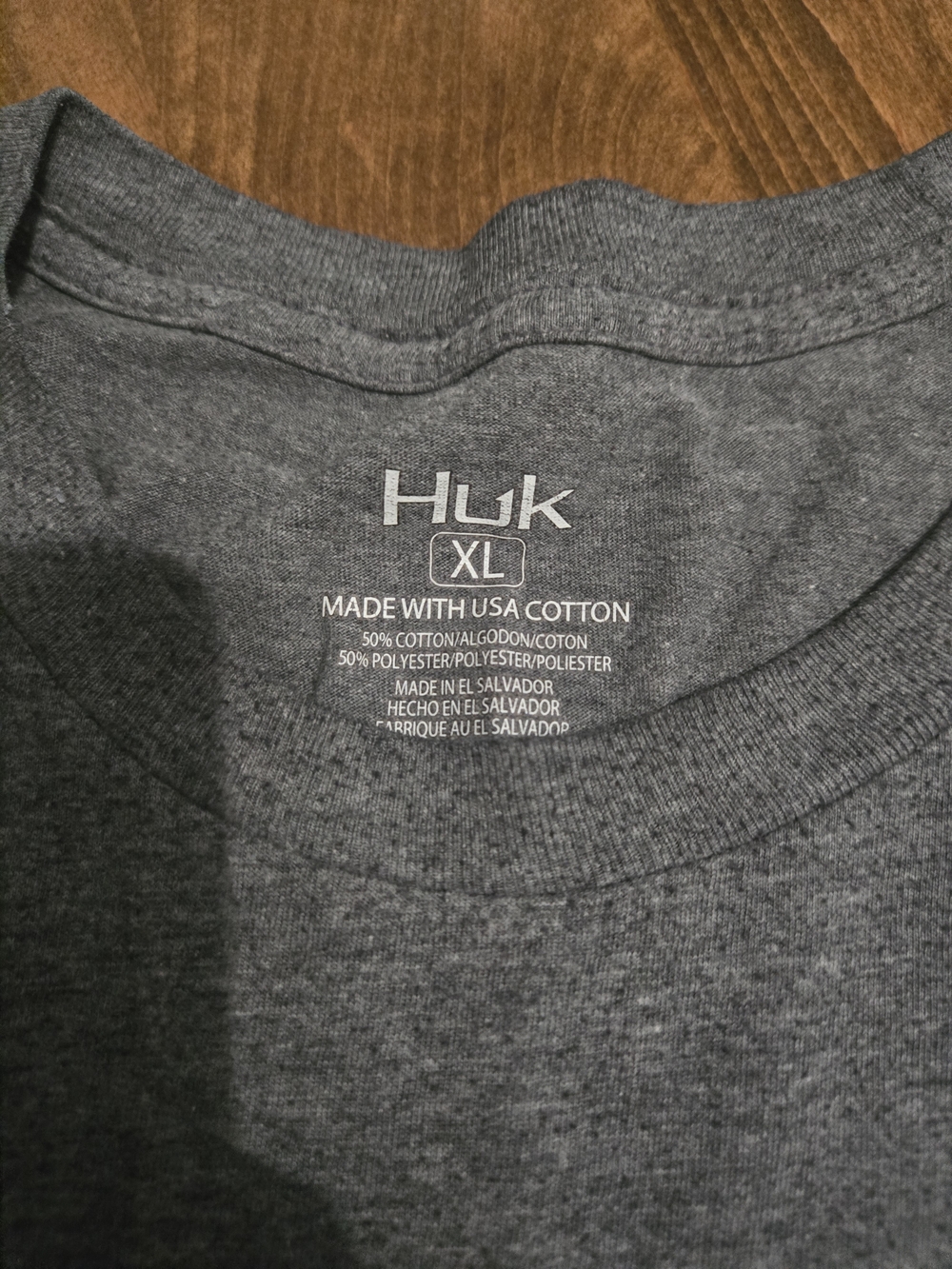 Huk Men's Short Sleeve Gray Heather Tee with Red Logo - Picture 2 of 4